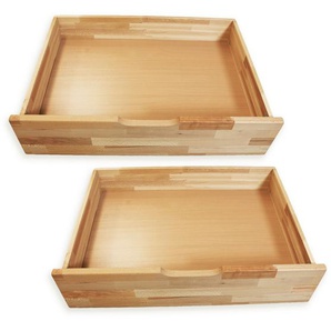 Bubema Comfort Bettkastenset – aus massiver Kernbuche, mit Rollen, 2er-Set