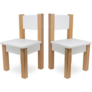 Bubema Lino - Kinderstuhl natur/weiß, 2er-Set