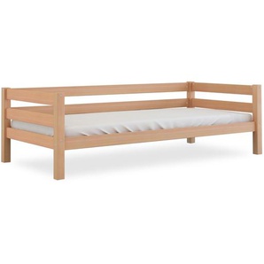 Bubema Niki – Kinder Einzelbett/Sofabett, Buche massiv, natur oder weiß lackiert