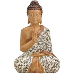Buddha, Beige, Braun, Kunststoff, Buddha, 32x48x25 cm, Dekoration, Skulpturen & Dekoobjekte, Skulpturen