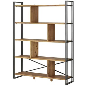 Bücherregal Aus massivem Akazienholz Detroit ¦ holzfarben ¦ Maße (cm): B: 151 H: 196 T: 38.0