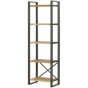 Bücherregal aus massivem Akazienholz Detroit ¦ holzfarben ¦ Maße (cm): B: 65 H: 196 T: 38.0