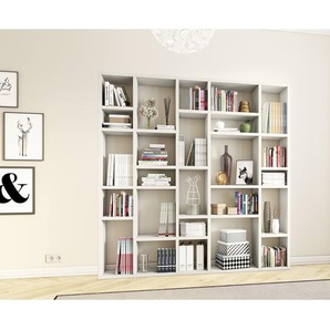 Bücherregal IV Wabenplatte, lackiert Weiß/Cremeweiß 214cm