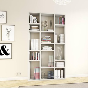 Bücherregal IV Wabenplatte, lackiert Weiß/Cremeweiß 120cm
