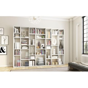 Bücherregal IV Wabenplatte, lackiert Weiß/Cremeweiß 295cm