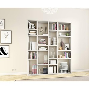 Bücherregal IV Wabenplatte, lackiert Weiß/Cremeweiß 179cm