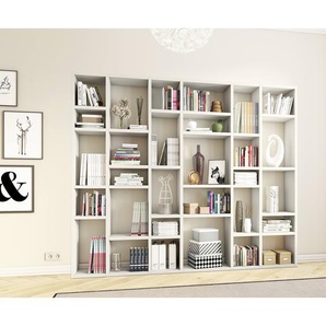 Bücherregal IV Wabenplatte, lackiert Weiß/Cremeweiß 260cm