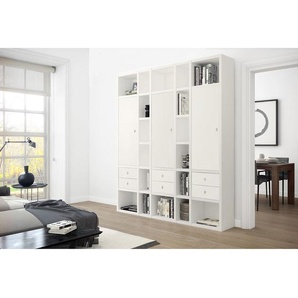 Bücherregal X Wabenplatte, lackiert Weiß/Cremeweiß 190cm
