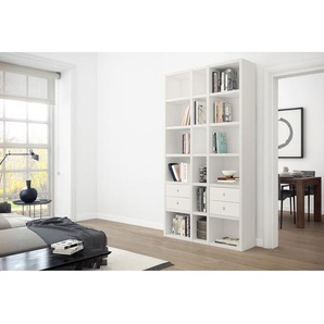 Bücherregal XI Wabenplatte, lackiert Weiß/Cremeweiß 120cm
