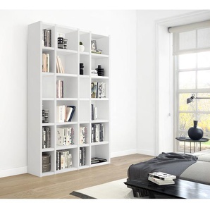 Bücherregal XV Wabenplatte, lackiert Weiß/Hochglanz Weiß 145cm