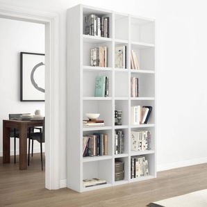 Bücherregal IX Wabenplatte, lackiert Weiß/Hochglanz Weiß 120cm