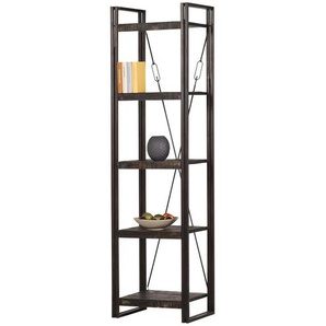 Bücherregal Metall und Mangoholz  Loft ¦ holzfarben ¦ Maße (cm): B: 55 H: 200 T: 40.0