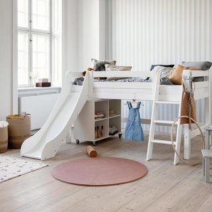 Hoppekids Bücherregal mit Rädern - Weiß - Massivholz -