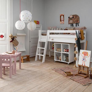 Hoppekids Bücherregal mit Rädern - Weiß - Massivholz -