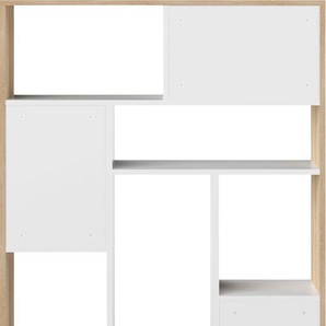 Bücherregal TEMAHOME SEOUL Regale Gr. B/H/T: 90,8 cm x 162,8 cm x 33 cm, offene Fächer, weiß (weiß eichefarbig) Bücherregale
