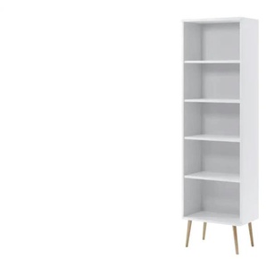 Bücherregal - weiß - Materialmix - 46 cm - 180 cm | Möbel Kraft