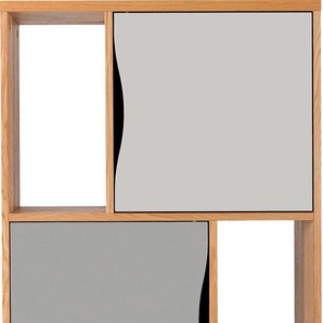 Bücherregal WOODMAN Avon Regale grau (eiche, grau) Bücherregale Höhe 191 cm, Holzfurnier aus Eiche, schlichtes skandinavisches Design