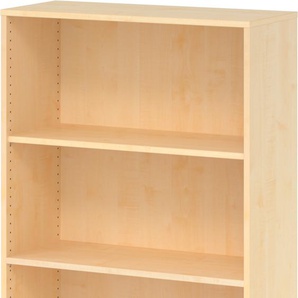 bümö Regal Ahorn, Standregal aus Holz für 5 Ordnerhöhen - Bücherregal 80 cm breit, Aktenregal für Ordner & Bücher, Büroregal, Holzregal, Ordnerregal, Aufbewahrungsregal, Buchregal
