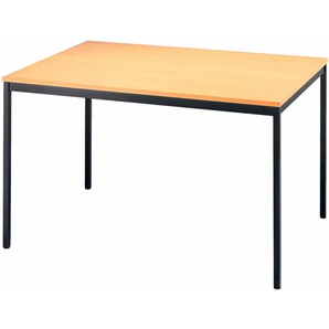 bümö Tisch, Multifunktionstisch 120 x 80 cm in Buche/Schwarz - Besprechungstisch, Konferenztisch, Meetingtisch, Mehrzwecktisch, Pausentisch, Besprechungsraum, Meetingraum, Pausenraum