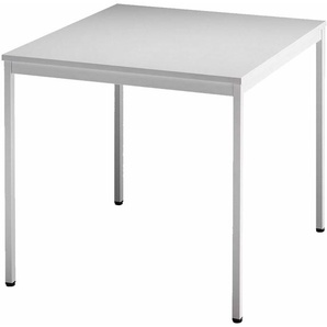 bümö Tisch klein, Multifunktionstisch, 80 x 80 cm in grau - Beistelltisch, Bistrotisch, Esstisch, Pausentisch, Mehrzwecktisch Tischsystem für Warteraum, Pausenraum & Co.