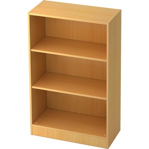 bümö office Regal Buche, Standregal Holz - Aktenregal für Ordner & Bücher, Bücherregal 80 cm breit, 3 OH Regal Wand, Büroregal, Holzregal, Ordnerregal, Buchregal, Wandregal, Büromöbel