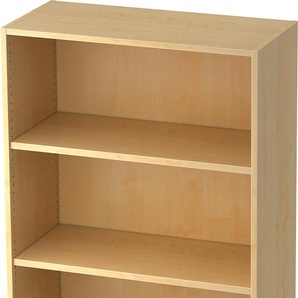 bümö office Regal Ahorn, Standregal Holz - Aktenregal für Ordner & Bücher, Bücherregal 80 cm breit, 5 OH Regal Wand, Büroregal, Holzregal, Ordnerregal, Buchregal, Wandregal, Büromöbel