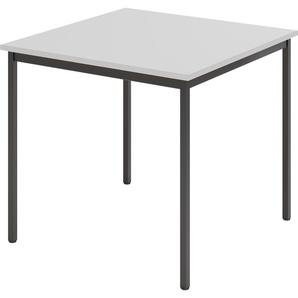 bümö Tisch klein, Multifunktionstisch, 80 x 80 cm in Grau/Schwarz - Beistelltisch, Bistrotisch, Esstisch, Pausentisch, Mehrzwecktisch Tischsystem für Warteraum, Pausenraum & Co.