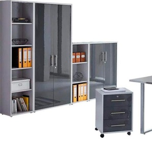 Büro-Set BMG MÖBEL Arbeitsmöbel-Sets grau (lichtgrau, anthrazit hg) Büromöbel-Sets