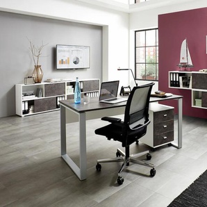 Büro-Set GERMANIA Altino Arbeitsmöbel-Sets weiß (weiß, basalto, dunkel) Büromöbel-Sets