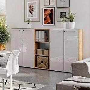 Büro-Set GERMANIA GW-Monteria Arbeitsmöbel-Sets weiß (eiche, weiß) Büromöbel-Sets