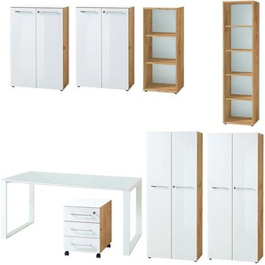 Büro-Set GERMANIA GW-Monteria Arbeitsmöbel-Sets weiß (eiche, weiß) Büromöbel-Sets