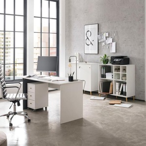Büro-Set SCHILDMEYER Serie 500 Arbeitsmöbel-Sets weiß Büromöbel-Sets bestehend aus 1 Regal, Schrank, Regalkreuz