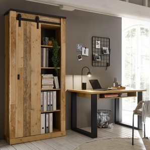 Büro-Set III 2-teilig 220 x 201 x 60cm Braun/Eiche Dekor