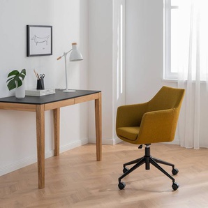 Bürodrehstuhl 58 x 95 x 58cm Webstoff Cors: Currygelb Gelb Schwarz