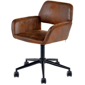 Bürodrehstuhl - braun - Materialmix - 53 cm - 82,5 cm | Möbel Kraft