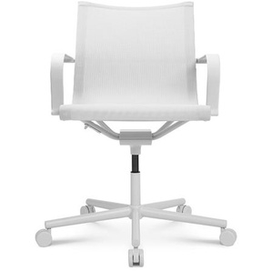 Bürodrehstuhl D1 Office Wagner Fußkreuz Aluminium weiß matt grau, Designer Stefan Diez, 88-98x73x73 cm
