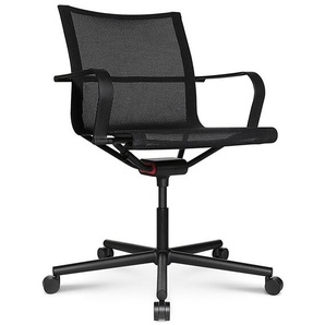 Bürodrehstuhl D1 Office Wagner Fußkreuz Aluminium schwarz matt grau, Designer Stefan Diez, 88–98x73x73 cm