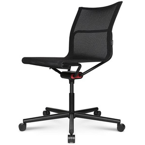 Bürodrehstuhl D1 Office Wagner Fußkreuz Aluminium schwarz matt grau, Designer Stefan Diez, 88–98x73x73 cm