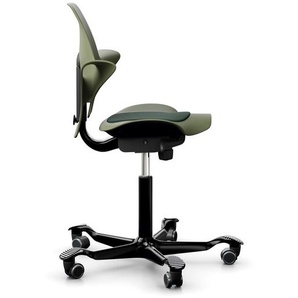 Bürodrehstuhl HÅG Capisco Puls HÅG Sitz moss grün, Designer Peter Opsvik, 87-115x55x47-54 cm