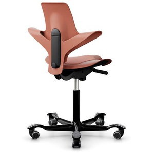 Bürodrehstuhl HÅG Capisco Puls HÅG Sitz rosehip schwarz, Designer Peter Opsvik, 87-115x55x47-54 cm