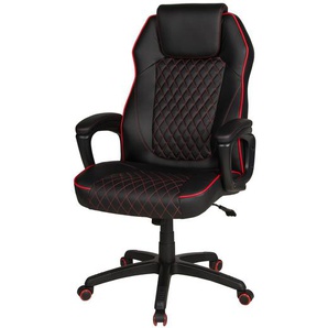Bürodrehstuhl Maik XXL 66 x 115 x 66cm Schwarz/Rot