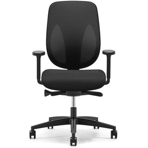 Bürodrehstuhl mit 4D-Armlehnen Giroflex Flokk schwarz, Designer Paolo Fancelli, 99-118x49x44. Sitz 38-48 cm