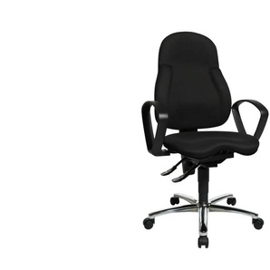 Bürodrehstuhl mit Armlehnen - schwarz - Materialmix - 64 cm - 104 cm - cm 64,0 | Möbel Kraft