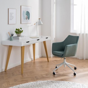 Bürodrehstuhl 58 x 95 x 58cm Webstoff Cors: Mintgrau Grün Weiß