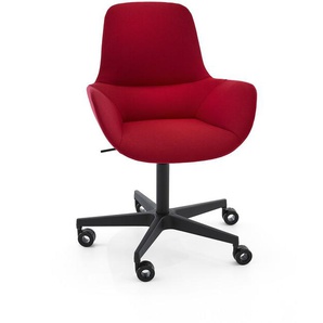 Bürodrehstuhl W-Club Office Edition Wagner Sitzschale Stoff rot, Designer rabadesign GmbH, 87-91x72x72 cm