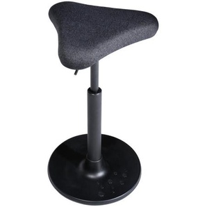 Bürohocker, Schwarz, Textil, Uni, Drehteller, 35x57-77x35 cm, Made in Germany, Arbeitszimmer, Bürostühle, Bürohocker