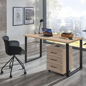Büromöbel Set 2-teilig HILLSTON-43 mit 140cm Schreibtisch in Eiche
