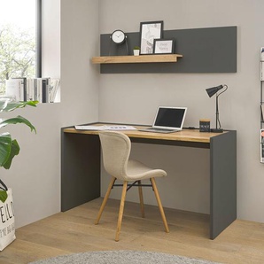 Büromöbel Set anthrazit mit Eiche CRISP-61 modern 2-teilig mit Schreibtisch