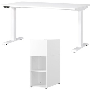 Büromöbel-Set GERMANIA Mailand Arbeitsmöbel-Sets Gr. Schreibtisch Breite 140cm, weiß Büromöbel-Sets