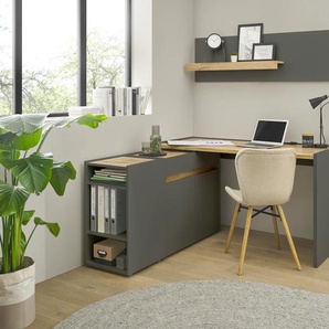 Büromöbel-Set INOSIGN CiTY/GiRON Arbeitsmöbel-Sets Gr. B/H/T: 143 cm x 180 cm x 120 cm, grau (anthrazit) Büromöbel-Sets
